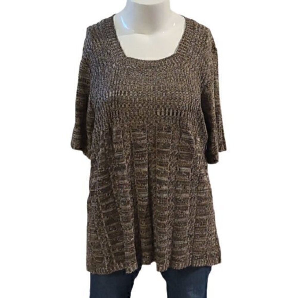 [Liz & Me] Brown Cable Knit Sweater- Size 2X